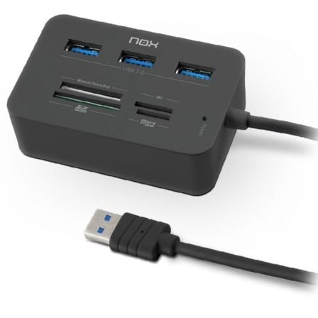 Hub USB 3.0 Nox Reader One/ 3xUSB/ 1x Lector de Tarjetas - Tiensol