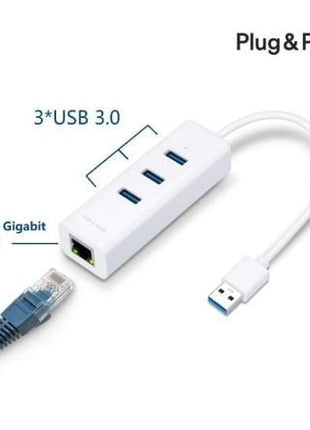 Hub USB 3.0 TP - Link UE330/ 3xUSB/ 1xRJ45/ Blanco - Tiensol