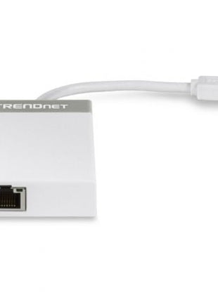 Hub USB 3.0 Trendnet TU3 - ETGH3/ 3xUSB/ 1xRJ45/ Blanco y Gris - Tiensol