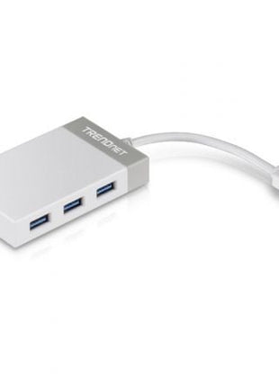 Hub USB 3.0 Trendnet TU3 - ETGH3/ 3xUSB/ 1xRJ45/ Blanco y Gris - Tiensol