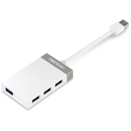 Hub USB 3.0 Trendnet TU3 - H4E/ 4xUSB/ Blanco y Gris - Tiensol