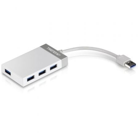 Hub USB 3.0 Trendnet TU3 - H4E/ 4xUSB/ Blanco y Gris - Tiensol