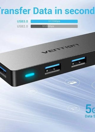 Hub USB 3.0 Vention CHLBB/ 4xUSB/ 1xMicroUSB PD - Tiensol