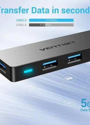 Hub USB 3.0 Vention CHLBD/ 4xUSB/ MicroUSB PD/ 50cm - Tiensol