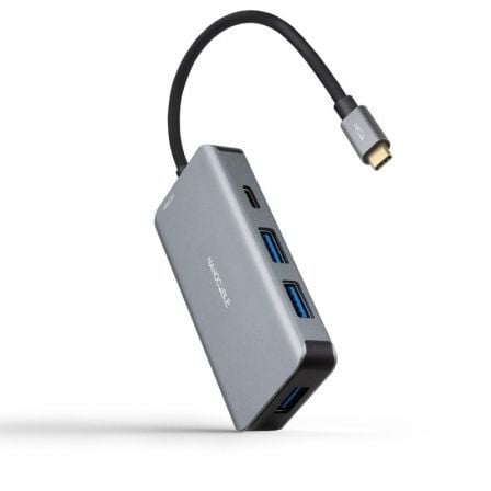 Hub USB 3.2 Gen1 Nanocable 10.16.1005/ 3xUSB/ 1xUSB Tipo - C/ 1xUSB Tipo - C PD - Tiensol