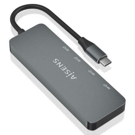 Hub USB Tipo - C Aisens A109 - 0694/ 2xUSB/ 2xUSB Tipo - C/ Gris - Tiensol