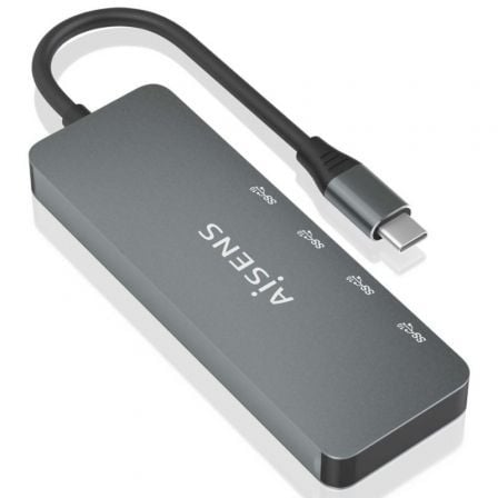 Hub USB Tipo - C Aisens A109 - 0695/ 4xUSB Tipo - C/ Gris - Tiensol