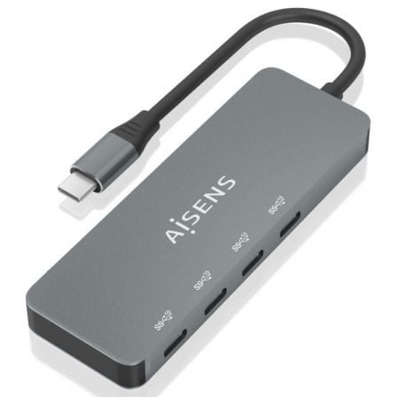 Hub USB Tipo - C Aisens A109 - 0695/ 4xUSB Tipo - C/ Gris - Tiensol