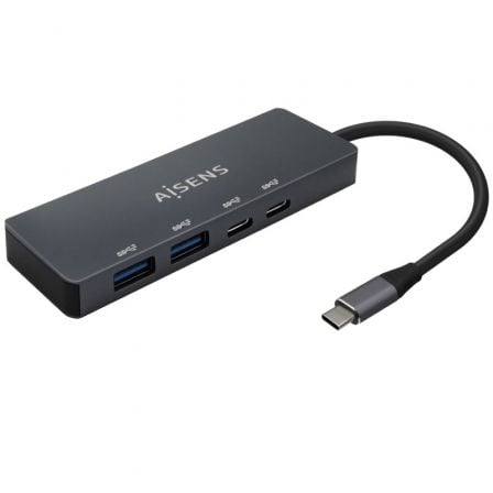 Hub USB Tipo - C Aisens A109 - 0744/ 2xUSB/ 2xUSB Tipo - C/ Gris - Tiensol