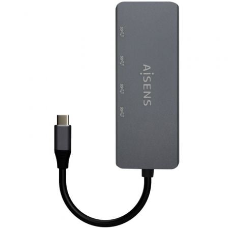 Hub USB Tipo - C Aisens A109 - 0745/ 4xUSB Tipo - C/ Gris - Tiensol