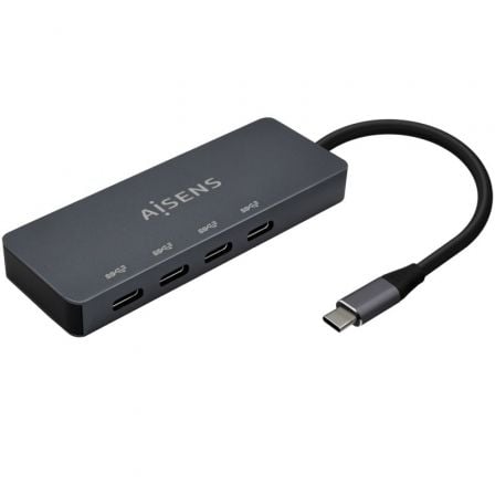 Hub USB Tipo - C Aisens A109 - 0745/ 4xUSB Tipo - C/ Gris - Tiensol