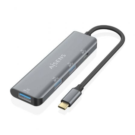 Hub USB Tipo - C Aisens A109 - 0762/ 3xUSB/ 1xUSB Tipo - C/ Gris - Tiensol