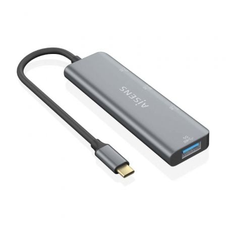 Hub USB Tipo - C Aisens A109 - 0762/ 3xUSB/ 1xUSB Tipo - C/ Gris - Tiensol