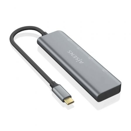 Hub USB Tipo - C Aisens A109 - 0763/ 2xUSB/ 2xUSB Tipo - C/ Gris - Tiensol