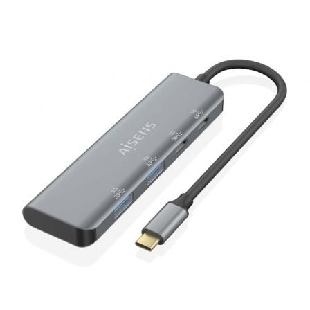 Hub USB Tipo - C Aisens A109 - 0763/ 2xUSB/ 2xUSB Tipo - C/ Gris - Tiensol