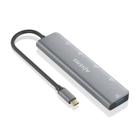 Hub USB Tipo - C Aisens A109 - 0857/ 3xUSB/ 1xUSB Tipo - C/ 1xUSB Tipo - C PD/ Gris - Tiensol