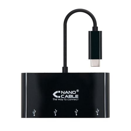 Hub USB Tipo - C Nanocable 10.16.4401 - BK / 4xUSB - Tiensol