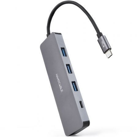 Hub USB Tipo - C Nanocable 10.16.4409/ 3xUSB/ 1xUSB Tipo - C/ Gris - Tiensol