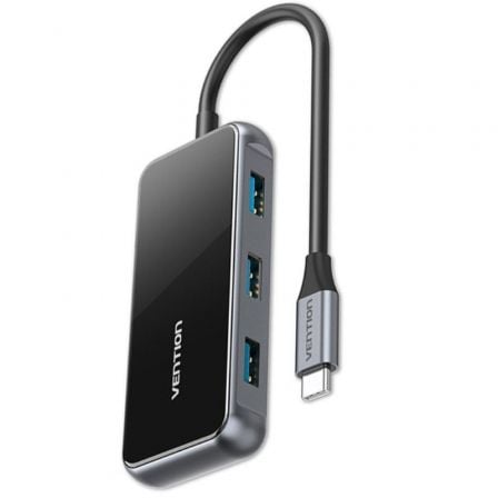 Hub USB Tipo - C Vention TFDHB/ 4xUSB/ 1xUSB Tipo - C PD/ Gris - Tiensol