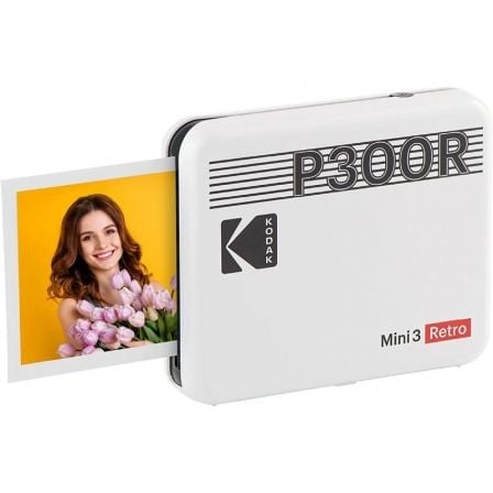 Impresora Portátil Fotográfica Kodak Mini 3 Retro/ Tamaño Foto 76.2x76.2mm/ Incluye 2x Papel Fotográfico/ Blanca - Tiensol