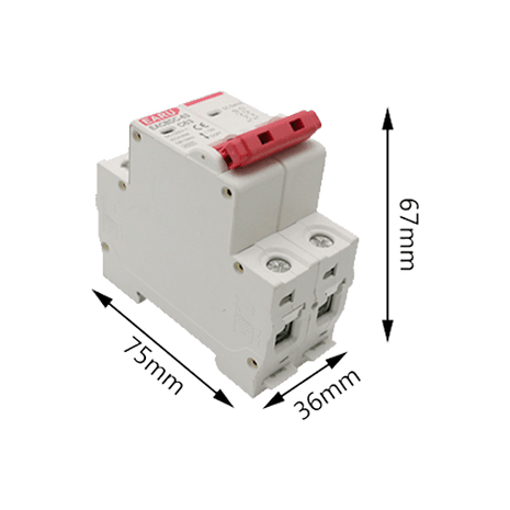 Interruptor Automático EARU DC MCB 1000V 20A 2P - Tiensol