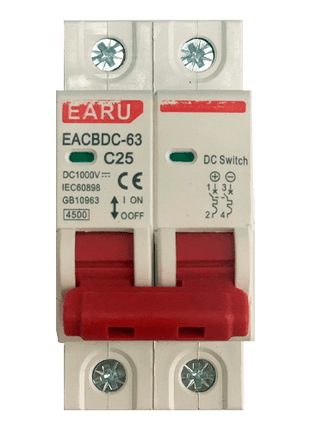 Interruptor Automático EARU DC MCB 1000V 25A 2P - Tiensol