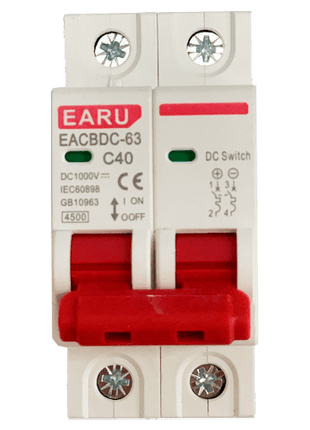 Interruptor Automático EARU DC MCB 1000V 40A 2P - Tiensol