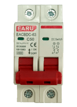 Interruptor Automático EARU DC MCB 1000V 50A 2P - Tiensol