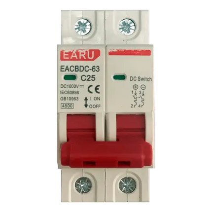 Interruptor Automático EARU DC MCB 1000V 25A 2P - Tiensol