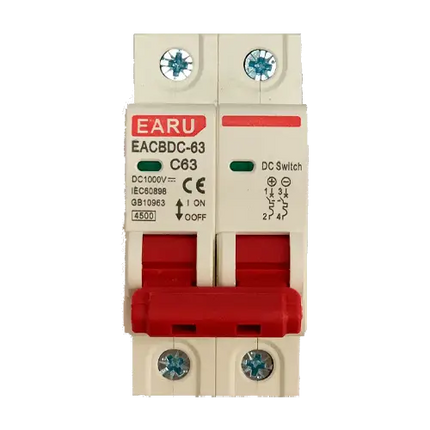 Interruptor Automático EARU DC MCB 1000V 63A 2P - Tiensol