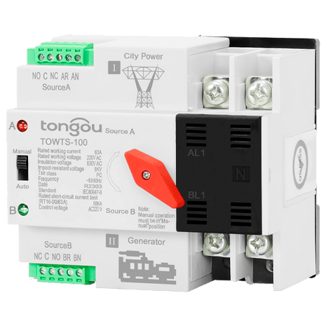 Interruptor de Transferencia 2P ATS 100A Tongou TOWTS - 100 - Tiensol