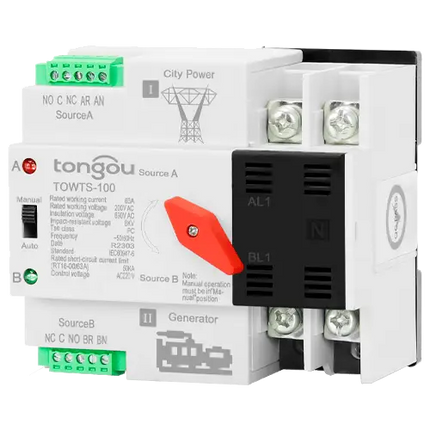 Interruptor de Transferencia 2P ATS 100A Tongou TOWTS - 100 - Tiensol