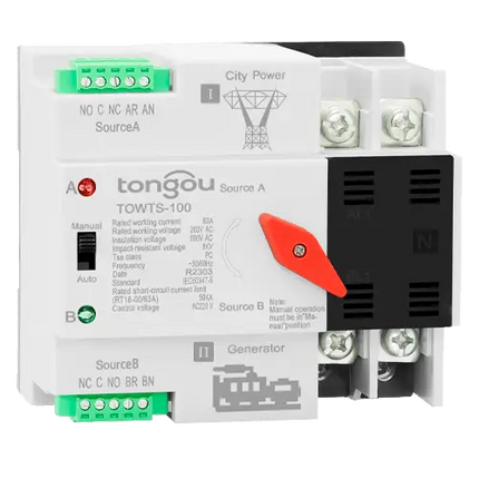 Interruptor de Transferencia 2P ATS 100A Tongou TOWTS - 100 - Tiensol