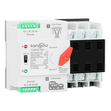 Interruptor de Transferencia 3P ATS 100A Tongou TOWTS - 100 - Tiensol