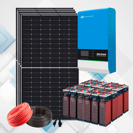 Kit Solar Aislado 5000W 48V con Baterías OPZS - Tiensol