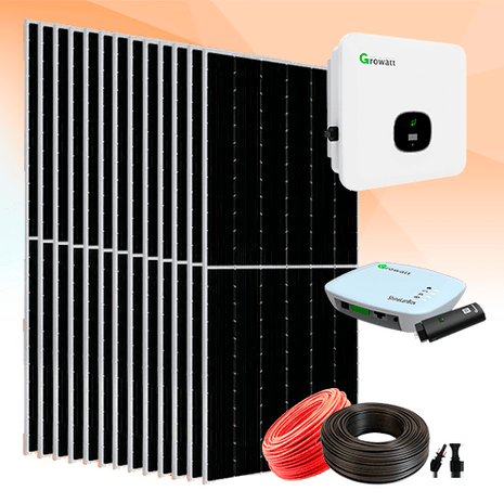 Kit Solar Híbrido Red 8 KW Growatt Trifásico - Tiensol