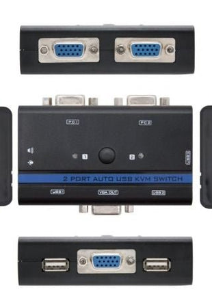 KVM Switch Nanocable 10.12.0001/ PC - CPU: 2 VGA + 2 USB + 4 JACK 3.5 / CONSOLA: 2 USB + VGA + 2 JACK 2.5/ 1.4m - Tiensol