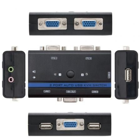 KVM Switch Nanocable 10.12.0001/ PC - CPU: 2 VGA + 2 USB + 4 JACK 3.5 / CONSOLA: 2 USB + VGA + 2 JACK 2.5/ 1.4m - Tiensol