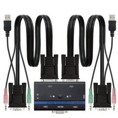 KVM Switch Nanocable 10.12.0001/ PC - CPU: 2 VGA + 2 USB + 4 JACK 3.5 / CONSOLA: 2 USB + VGA + 2 JACK 2.5/ 1.4m - Tiensol