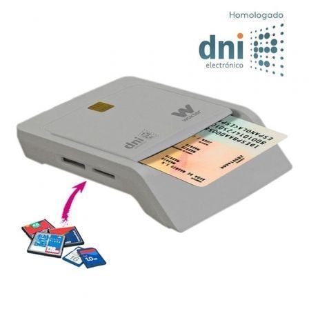 Lector de DNI y Tarjetas Woxter PE26 - 147/ Blanco/ USB 2.0 - Tiensol