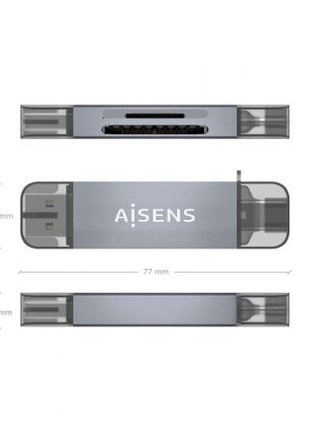 Lector de Tarjetas Externo Aisens ASCR - 2AC08 - GR/ USB 3.1 - Tiensol