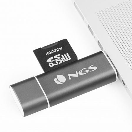 Lector de Tarjetas Externo NGS ALLY READER/ USB 2.0/ USB Tipo - C / Micro USB - Tiensol