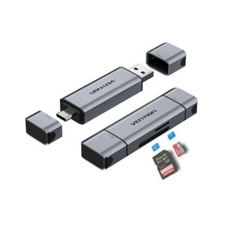 Lector de Tarjetas Externo Vention CLKB0/ USB 3.0 y USB Tipo - C - Tiensol