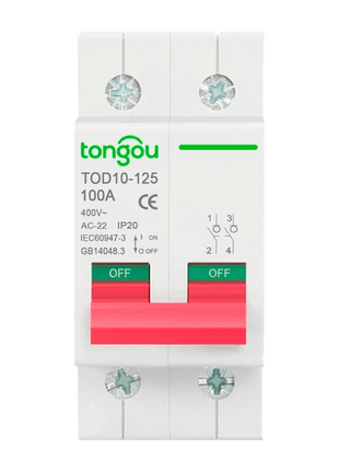 Magnetotermico 2P 400V 100A Tongou TOD10 - 125 - Tiensol