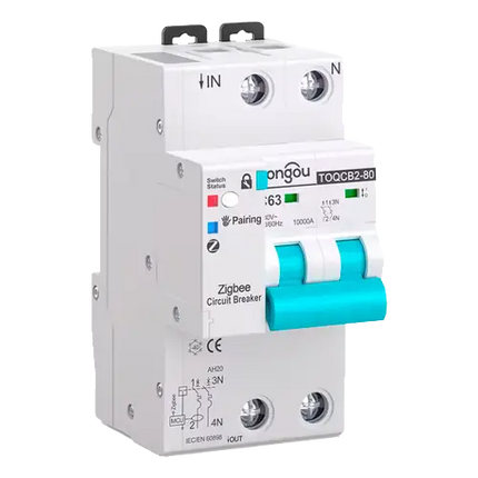 Magnetotérmico Inteligente Tongou 2P TOQCB2-80 1-63A Curva C Zigbee - Protecciones Eléctricas CA