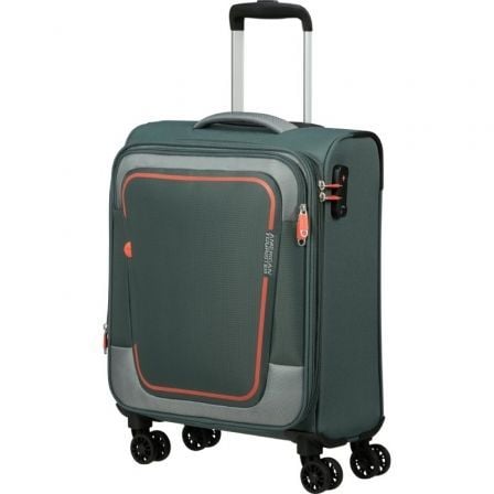 Maleta de Cabina American Tourister Pulsonic Spinner 55cm/ 55x40x23cm/ 4 Ruedas/ Verde Bosque Oscuro - Tiensol