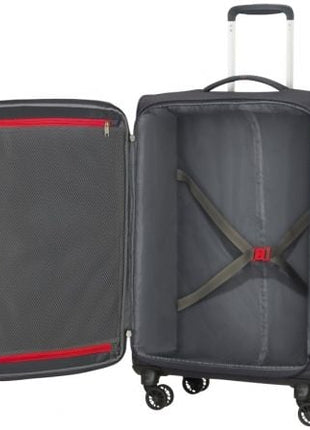 Maleta Mediana American Tourister Crosstrack Spinner Expansible 67cm/ 67.5x42x27.5cm/ 4 Ruedas/ Gris y Rojo - Tiensol