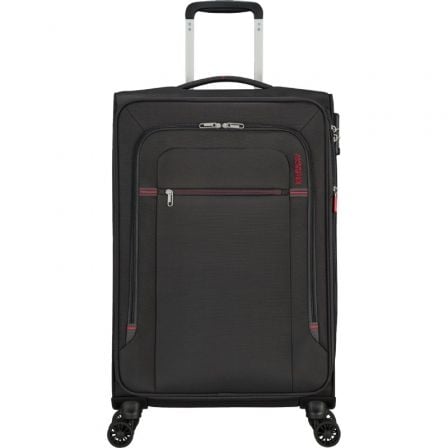 Maleta Mediana American Tourister Crosstrack Spinner Expansible 67cm/ 67.5x42x27.5cm/ 4 Ruedas/ Gris y Rojo - Tiensol