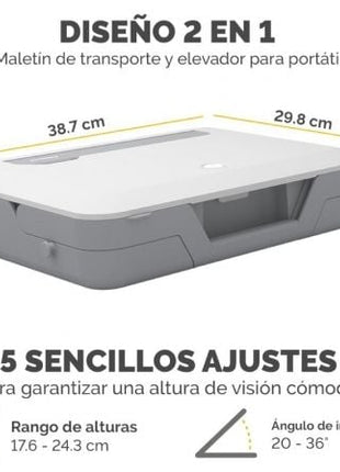 Maletín con Elevador Fellowes Breyta para Portátiles hasta 14'/ Blanco - Tiensol