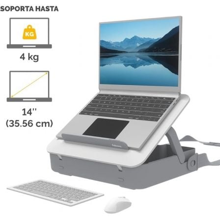 Maletín con Elevador Fellowes Breyta para Portátiles hasta 14'/ Blanco - Tiensol